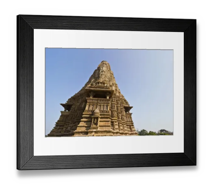 Framed Print : Back view of Kandariya Mahadeva Temple, Khajuraho, Chhatarpur District, Madhya Pradesh, India
