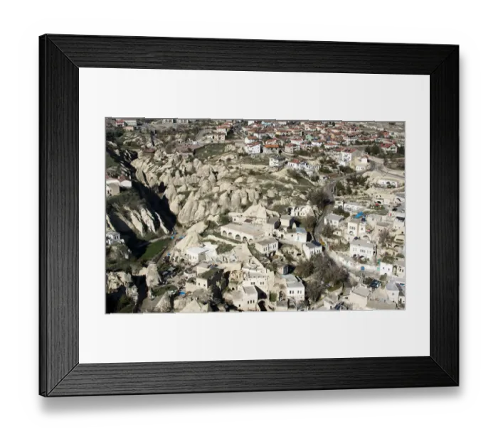 Framed Print : Aerial view of Ortahisar town, Cappadochia Framed Print : Aerial view of Ortahisar town, Cappadochia