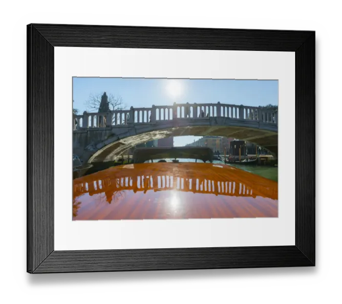 Framed Print : Taxi boat and bridge Framed Print : Taxi boat and bridge