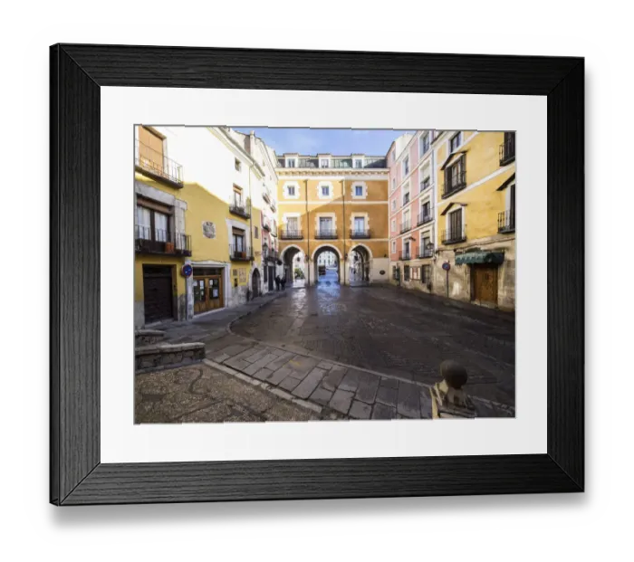 Framed Print : Cuenca is a UNESCO World Heritage site, Entry to the square of the Town hall Framed Print : Cuenca is a UNESCO World Heritage site, Entry to the square of the Town hall