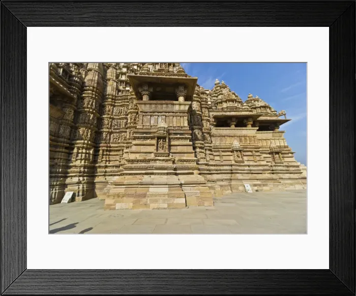 Framed Print : Sideview of Kandariya Mahadeva Temple, Khajuraho, Chhatarpur District, Madhya Pradesh, India