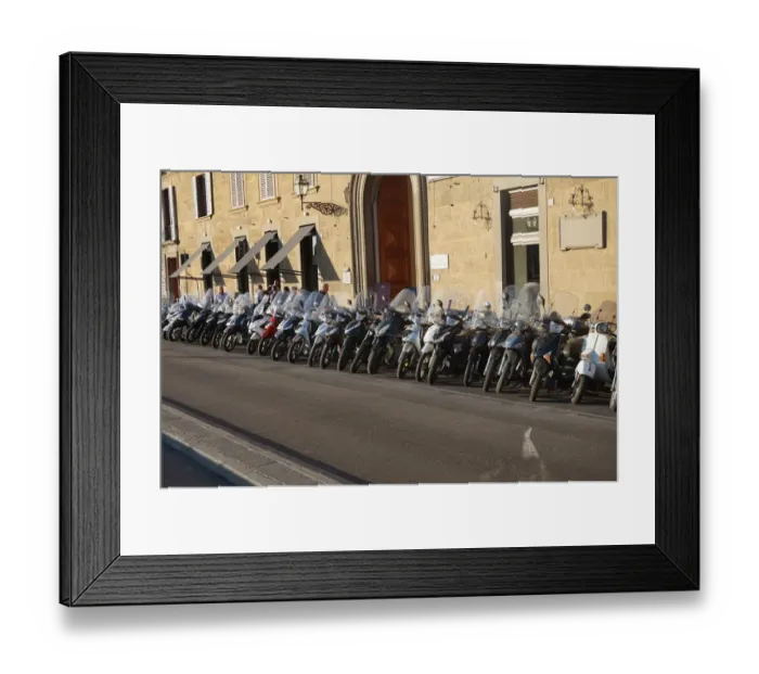 Framed Print : Row of Scooters, Florence Italy Framed Print : Row of Scooters, Florence Italy