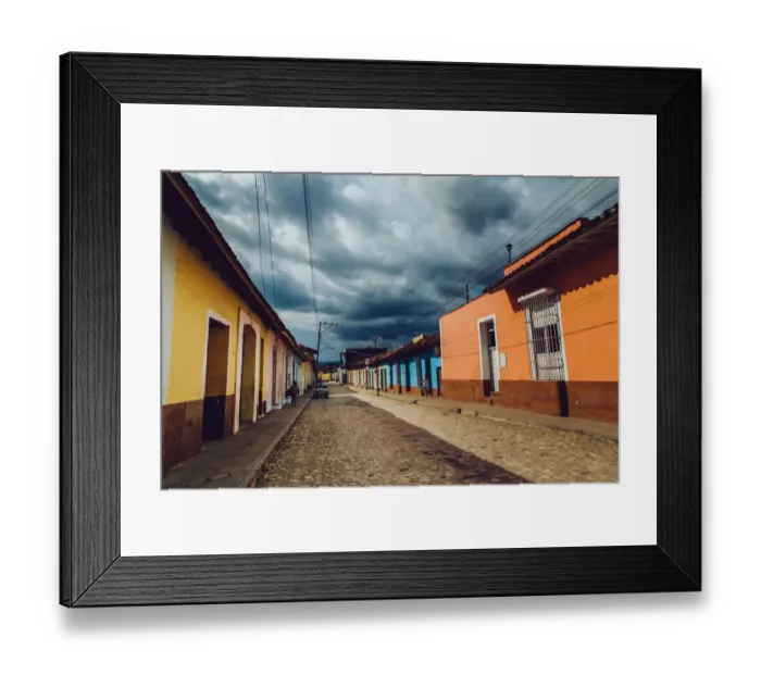 Framed Print : View on city street in Trinidad, Cuba Framed Print : View on city street in Trinidad, Cuba