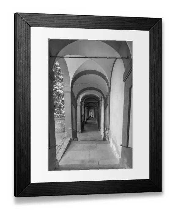 Framed Print : Archway. San Luca arcades in Bologna, Italy