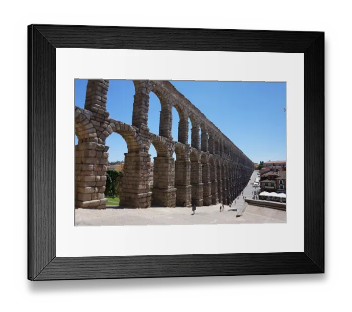 Framed Print : Overview on the Aqueduct of Segovia, Unesco, Spain