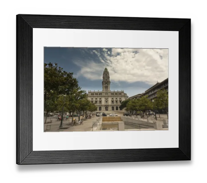 Framed Print : Town Hall building (Camara Municipal do Porto) on Liberdade Square, Porto, Portugal