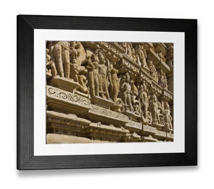 Framed Print : Artistic sculptures of Parshvanatha Temple, Khajuraho, Chhatarpur District, Madhya Pradesh, India Framed Print : Artistic sculptures of Parshvanatha Temple, Khajuraho, Chhatarpur District, Madhya Pradesh, India