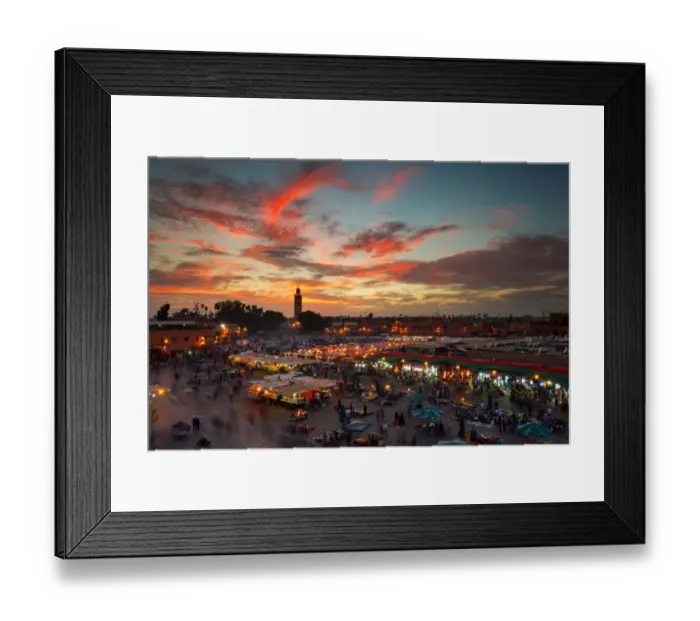 Framed Print : Jamaa el Fna (also Jemaa el-Fnaa, Djema el-Fna or Djemaa el-Fnaa) is a square and market place in Marrakeshs medina quarter (old city) with Koutubia in background. Marrakesh, Morocco, north Africa Framed Print : Jamaa el Fna (also Jemaa el-Fnaa, Djema el-Fna or Djemaa el-Fnaa) is a square and market place in Marrakeshs medina quarter (old city) with Koutubia in background. Marrakesh, Morocco, north Africa