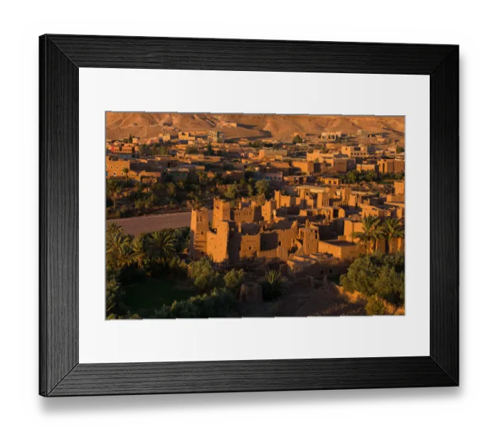 Framed Print : View of Ait Benhaddou Kasbah at sunrise, Ait Ben Haddou, Ouarzazate, Morocco Framed Print : View of Ait Benhaddou Kasbah at sunrise, Ait Ben Haddou, Ouarzazate, Morocco