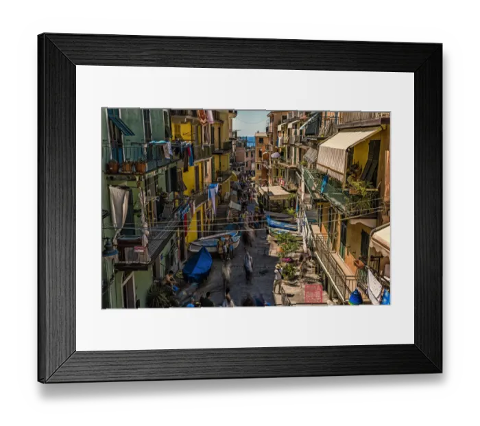 Framed Print : Street life from Manarola, Cinque Terre
