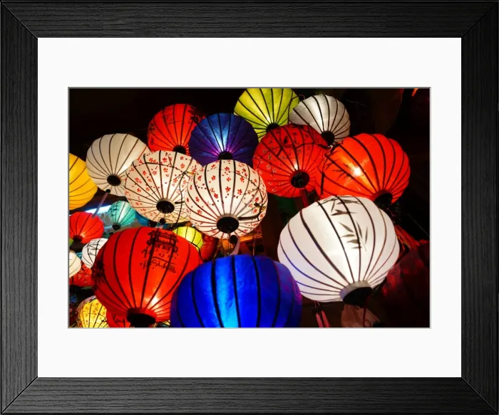 Framed Print : Silk lantern bazaar display hoian Framed Print : Silk lantern bazaar display hoian