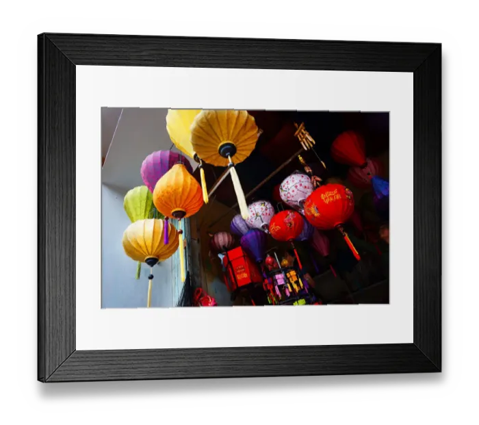 Framed Print : Silk lantern bazaar display hoian Framed Print : Silk lantern bazaar display hoian