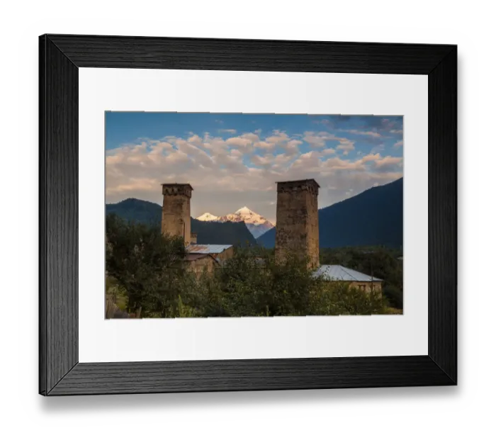 Framed Print : Svan towers in the town of Mestia. Georgia Framed Print : Svan towers in the town of Mestia. Georgia