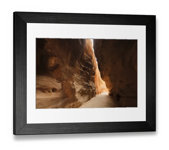 Framed Print : The Siq, a narrow stone gallery in Petra, Jordan Framed Print : The Siq, a narrow stone gallery in Petra, Jordan