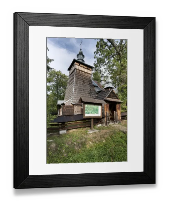 Framed Print : Old wooden orthodox catholic church