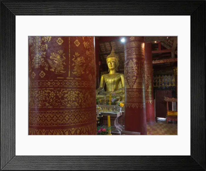 Framed Print : Buddha Image in Wat Pak Khan, Luang Prabang, Laos
