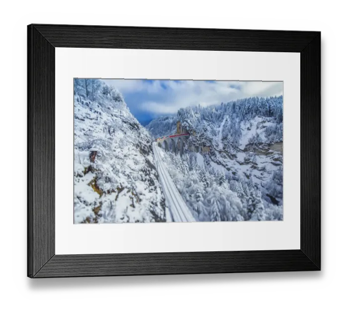 Framed Print : Bernina Express train Switzerland Framed Print : Bernina Express train Switzerland