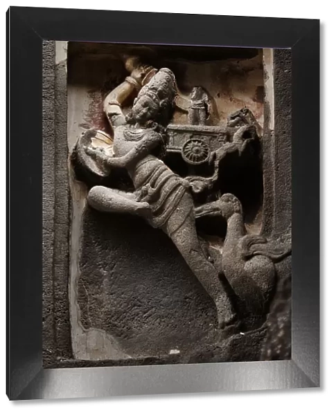 Figures of Mithunas on fa'ade of Kailasa Temple El