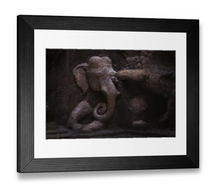 Framed Print : Close-up of Elephant on the Base of Kailasa Temple Framed Print : Close-up of Elephant on the Base of Kailasa Temple