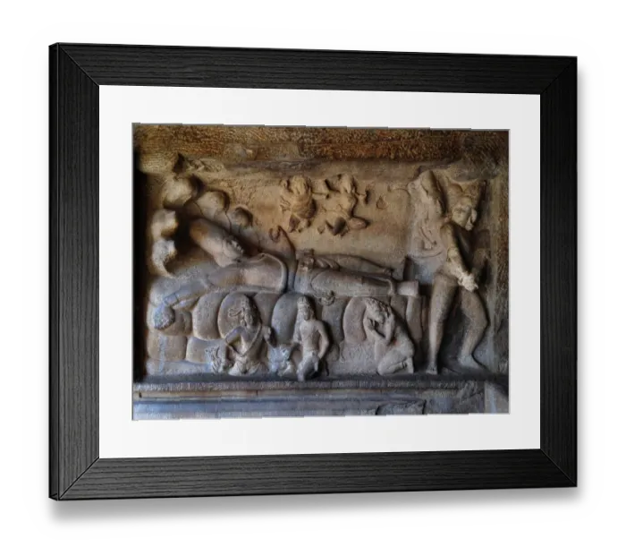 Framed Print : Vishnu in Mahishasuramardini Cave Framed Print : Vishnu in Mahishasuramardini Cave