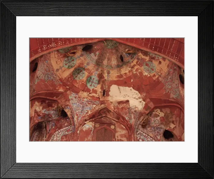 Framed Print : Detail of artwork inside dome of Buland Darwaza