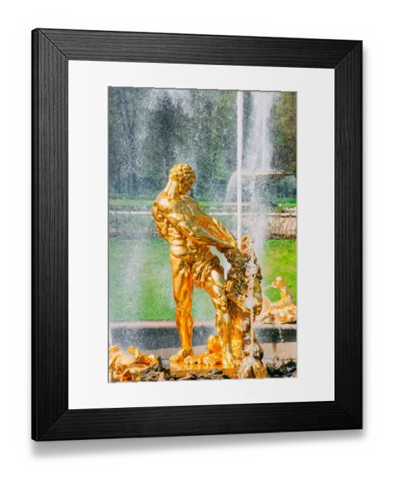 Framed Print : The fountain with the statue of Samson, Peterhof