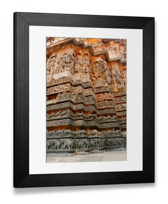 Framed Print : Sculptures on the Plinth and Walls of Hoysaleswara Framed Print : Sculptures on the Plinth and Walls of Hoysaleswara