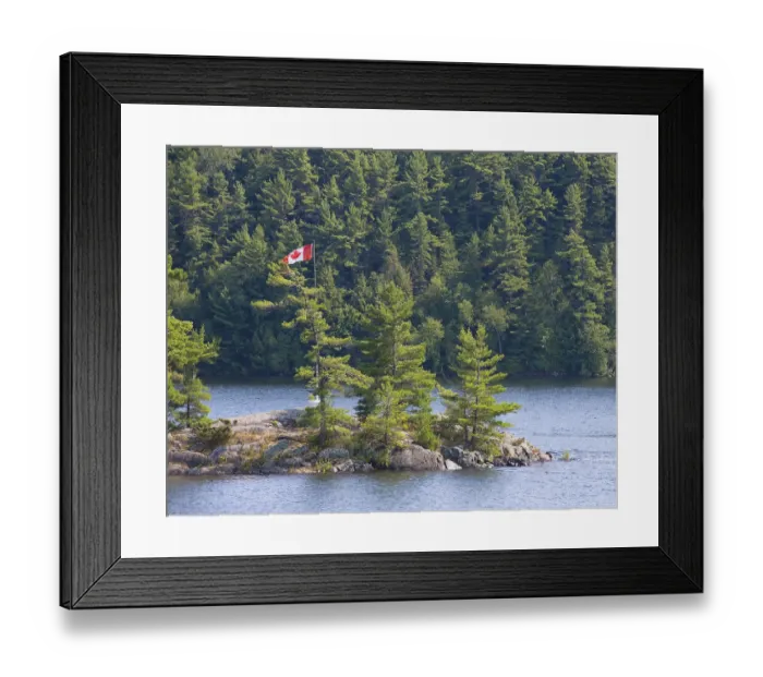 Framed Print : Canadian flag in the wilderness Framed Print : Canadian flag in the wilderness