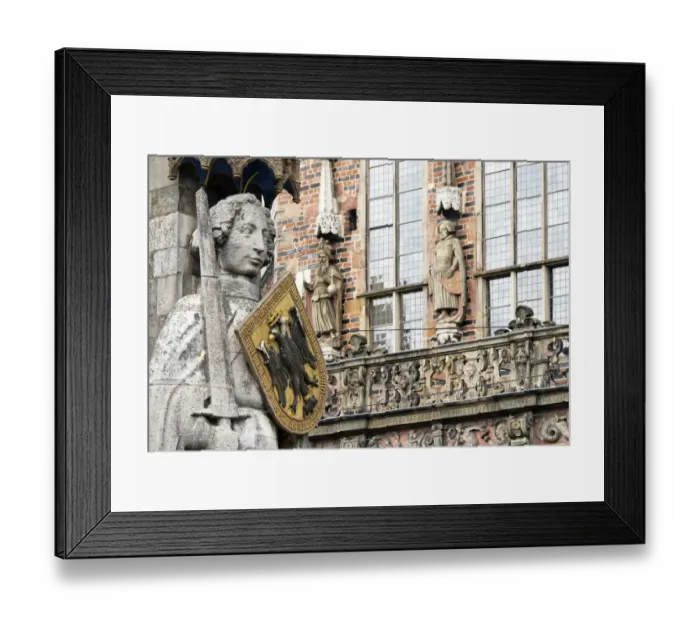 Framed Print : The Town Hall and the statue of Roland Framed Print : The Town Hall and the statue of Roland