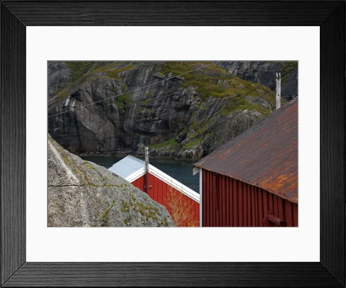 Framed Print : Red fishermans cabins Framed Print : Red fishermans cabins