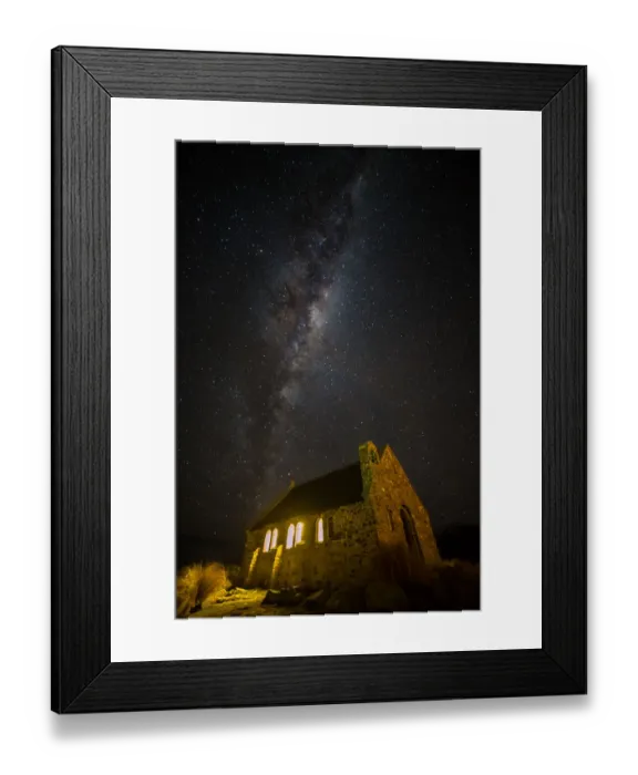 Framed Print : Milky way over the church of Good Shepherd Framed Print : Milky way over the church of Good Shepherd