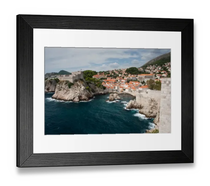 Framed Print : Dubrovnik castle and old harbour, Croatia Framed Print : Dubrovnik castle and old harbour, Croatia