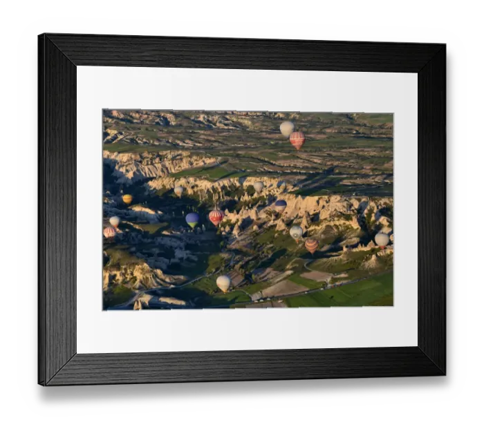 Framed Print : Hot air balloons over Cappadocia