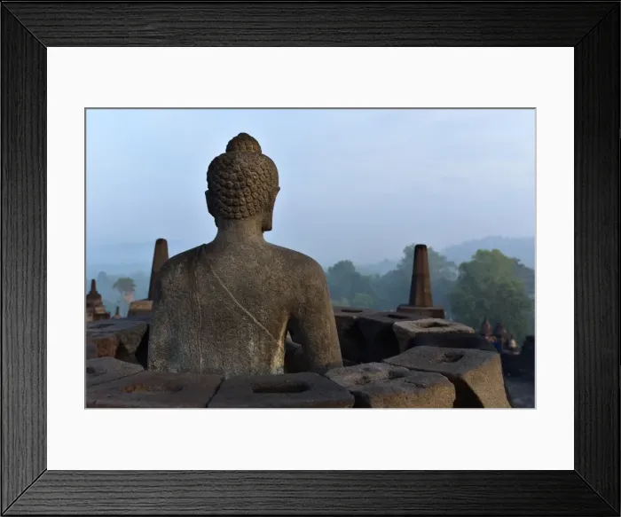 Framed Print : Buddha statue at Borobudur, Java, Indonesia Framed Print : Buddha statue at Borobudur, Java, Indonesia