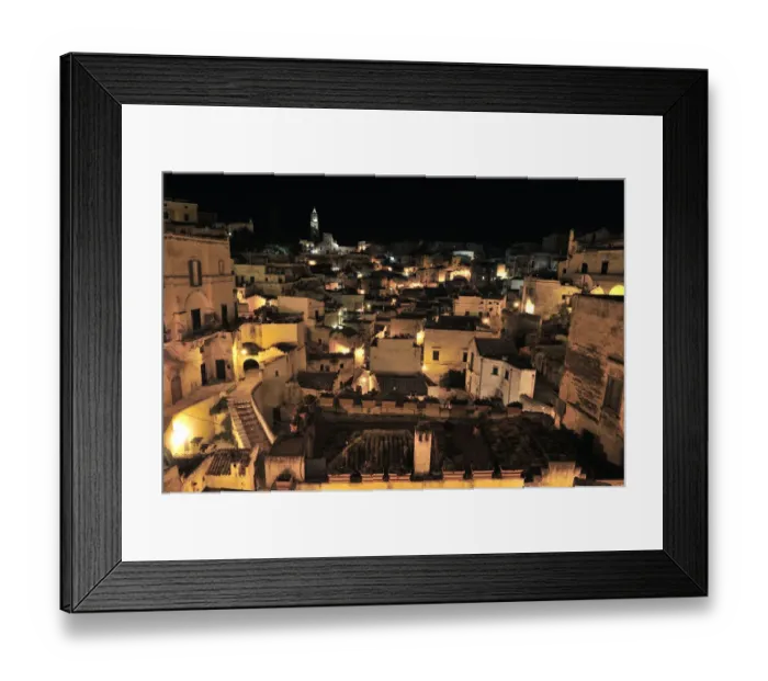 Framed Print : view of Matera at night Framed Print : view of Matera at night