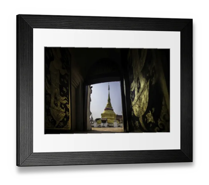 Framed Print : Buddhist temple and Golden Pagoda Framed Print : Buddhist temple and Golden Pagoda