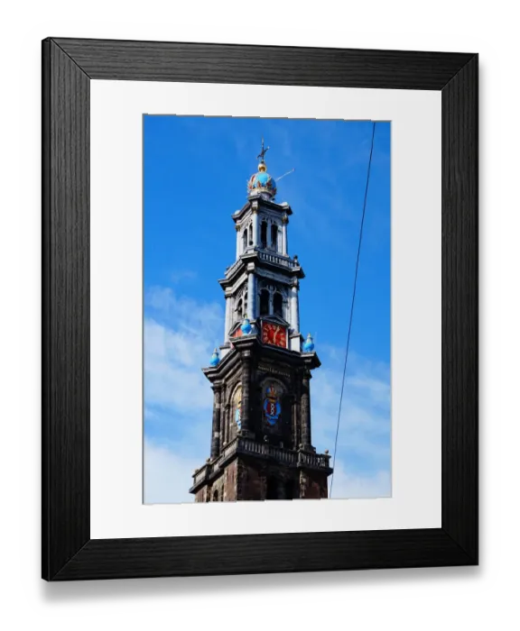 Framed Print : Clocktower Westerkerk, Amsterdam, Netherlands