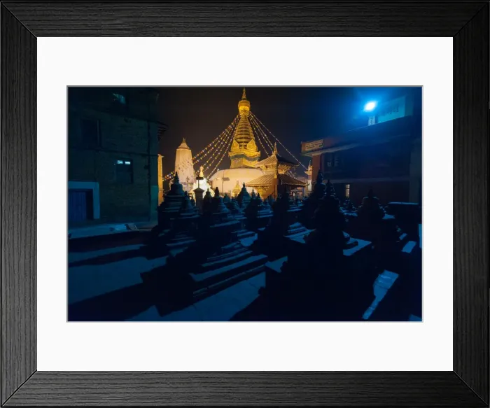 Framed Print : Swayambhunath night Framed Print : Swayambhunath night
