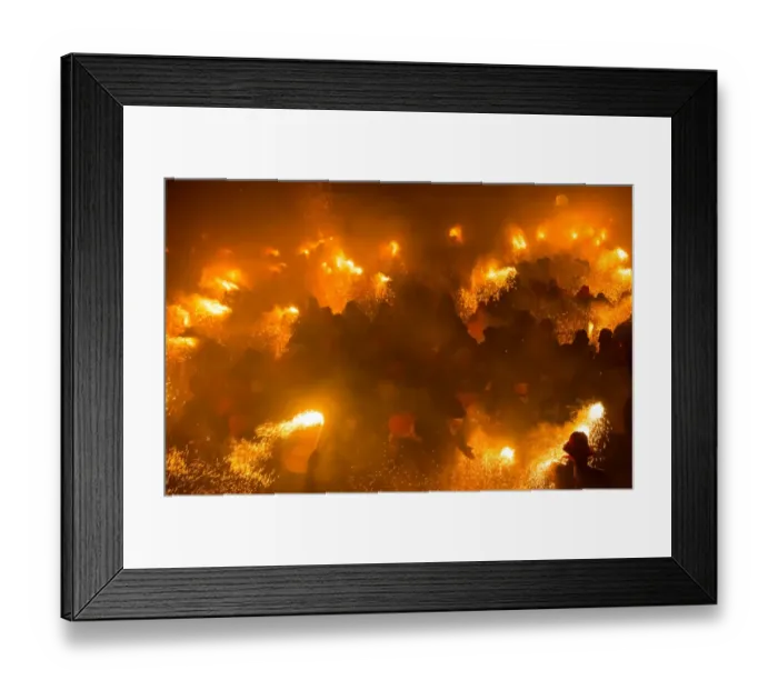 Framed Print : Patum de Berga with fireworks on Corpus Christi Framed Print : Patum de Berga with fireworks on Corpus Christi