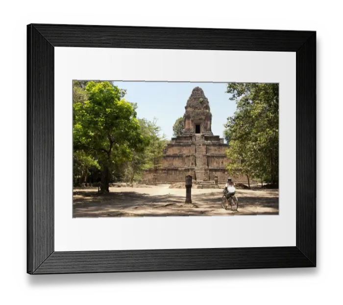 Framed Print : Visiting Baksei Chamkrong Temple, Angkor Complex Framed Print : Visiting Baksei Chamkrong Temple, Angkor Complex
