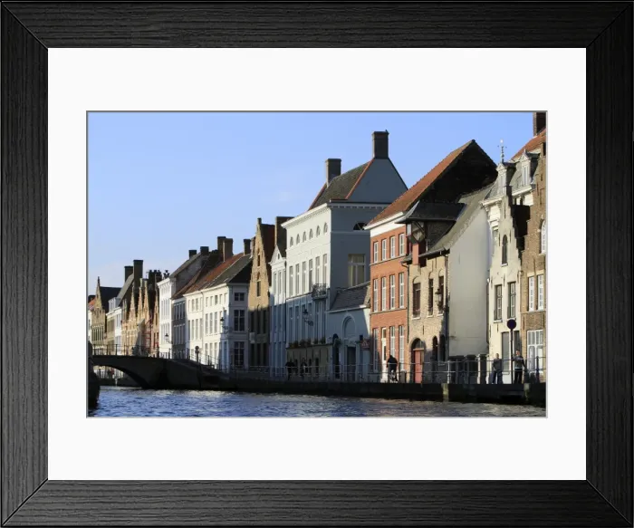 Framed Print : Bruges. Old buildings on canal Framed Print : Bruges. Old buildings on canal