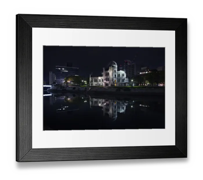 Framed Print : Hiroshima Genbaku Atomic Bomb Dome at night