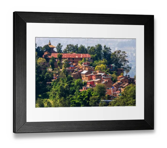 Framed Print : Changu Nanayan Temple & Changu Village, Nepal Framed Print : Changu Nanayan Temple & Changu Village, Nepal