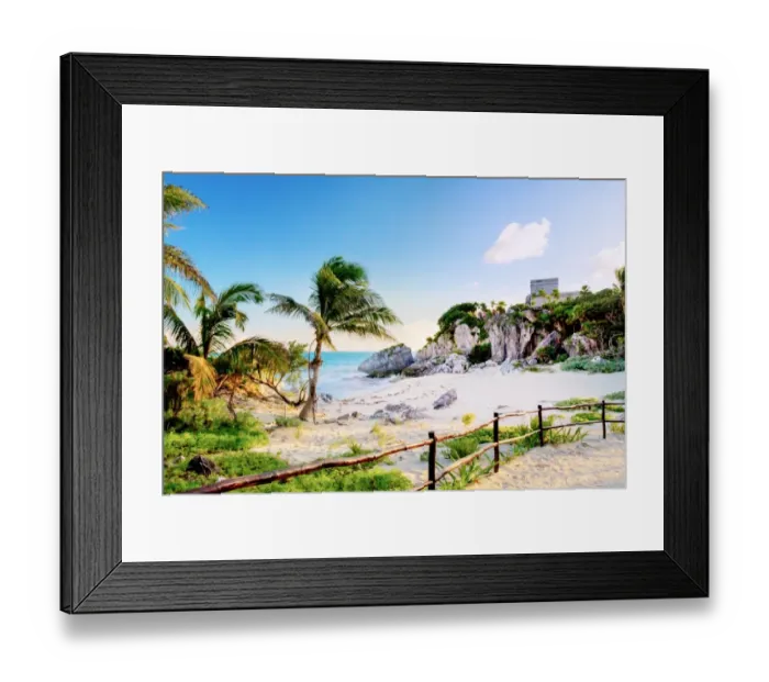Framed Print : View of Tulum beach, God of Winds Temple, Mexico Framed Print : View of Tulum beach, God of Winds Temple, Mexico