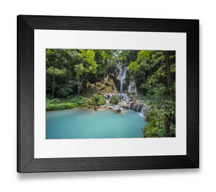 Framed Print : Kuang Si waterfall near Luang Prabang