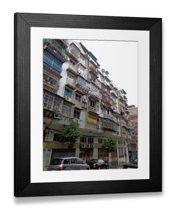 Framed Print : Typical street in the old city of Macau