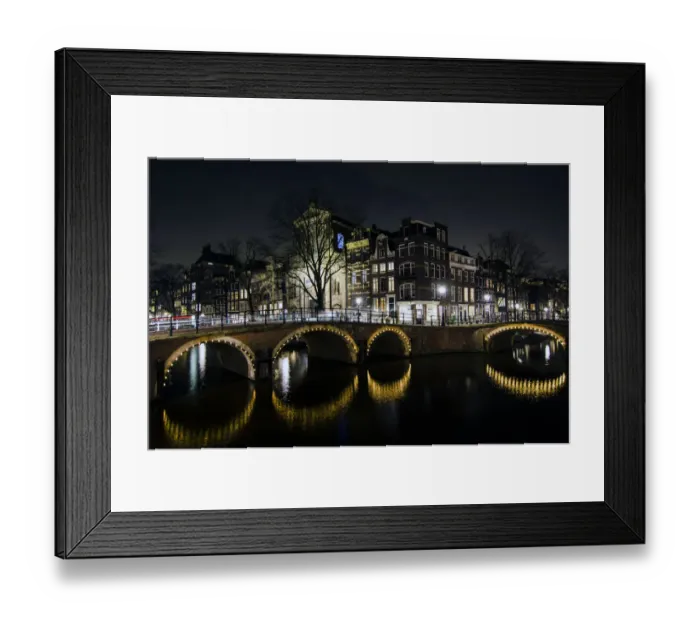 Framed Print : Amsterdam Canals at Night Framed Print : Amsterdam Canals at Night
