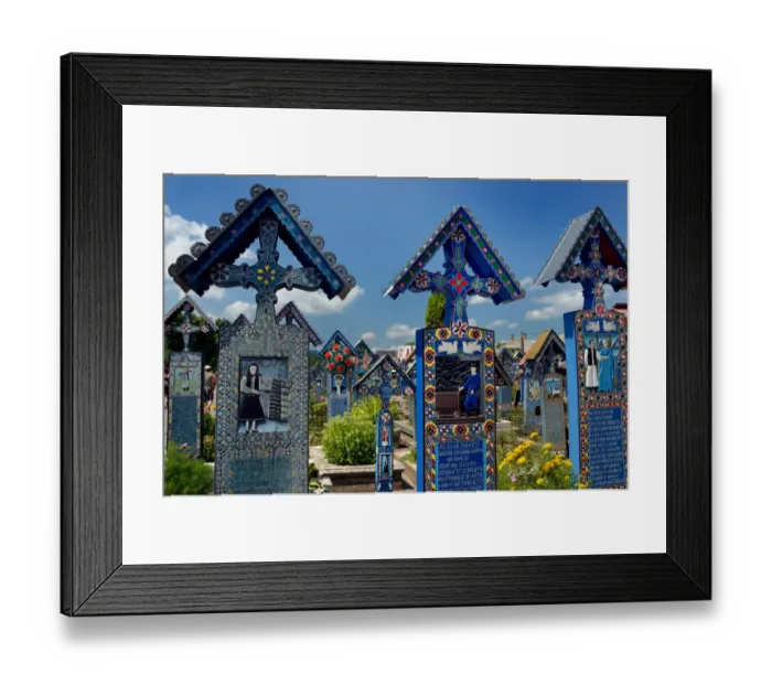 Framed Print : Merry Cemetery, Sapanta, Maramures, Romania Framed Print : Merry Cemetery, Sapanta, Maramures, Romania