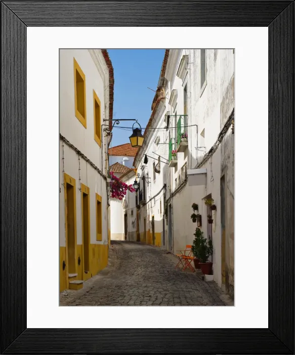 Framed Print : Culture. A view of one of the landmark streets in the whitewashed historical Framed Print : Culture. A view of one of the landmark streets in the whitewashed historical