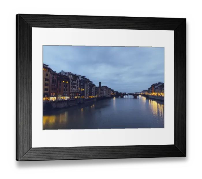 Framed Print : Arno River at night, Florence, Italy